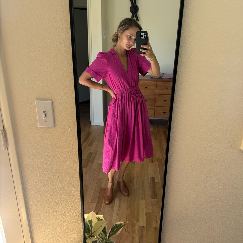 Aliya Wanek Elegant Pink Midi Dress